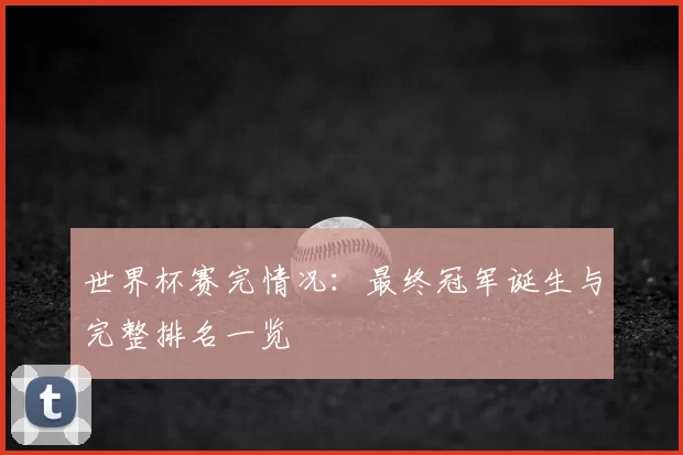 世界杯赛完情况：最终冠军诞生与完整排名一览
